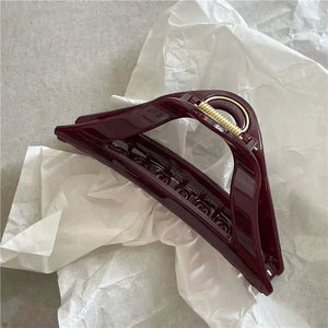 French Triangle Hollow Plastic Hair Claw Jelly Texture Hair Accessories