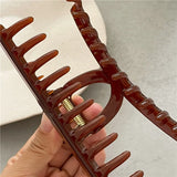 French Triangle Hollow Plastic Hair Claw Jelly Texture Hair Accessories