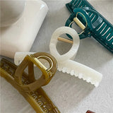 French Triangle Hollow Plastic Hair Claw Jelly Texture Hair Accessories