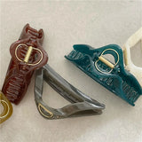 French Triangle Hollow Plastic Hair Claw Jelly Texture Hair Accessories