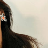 French Exaggerated Graffiti Large Flower Irregular Stud Earrings