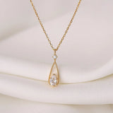 French Droplet Necklace 925 Sterling Silver Zircon