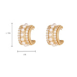 French Court Style High Pearl Earrings Gift Banquet Wedding