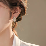 French Court Style High Pearl Earrings Gift Banquet Wedding