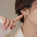 French Court Style High Pearl Earrings Gift Banquet Wedding