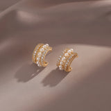 French Court Style High Pearl Earrings Gift Banquet Wedding