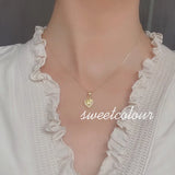 French Retro Clavicle Chain S925 Silver Gold-plated Necklace Female
