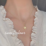 French Retro Clavicle Chain S925 Silver Gold-plated Necklace Female