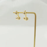 French Geometric Oval Metal Stud Earrings for Women Girls