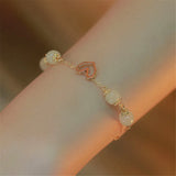 French Girl Heart Hetian Jade Bracelet Love Sweet Niche Gift