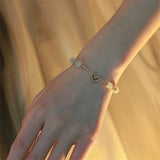 French Girl Heart Hetian Jade Bracelet Love Sweet Niche Gift
