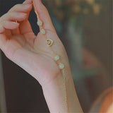 French Girl Heart Hetian Jade Bracelet Love Sweet Niche Gift