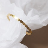 French Mist Brushed Wafer Round Bracelet for Women 18K Plated