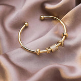 French High Sense Cylindrical Transfer Girlfriends Cuff Bracelet