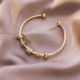 French High Sense Cylindrical Transfer Girlfriends Cuff Bracelet