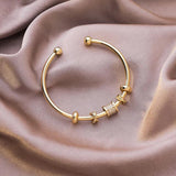 French High Sense Cylindrical Transfer Girlfriends Cuff Bracelet