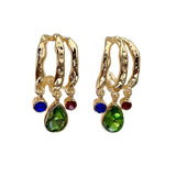 French Hong Kong Style Monet Vintage Earrings With Pearl Green Earrings