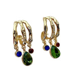 French Hong Kong Style Monet Vintage Earrings With Pearl Green Earrings