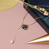 French Hot Flower Women Necklace Long Micro Inlaid Zircon Clavicle Chain