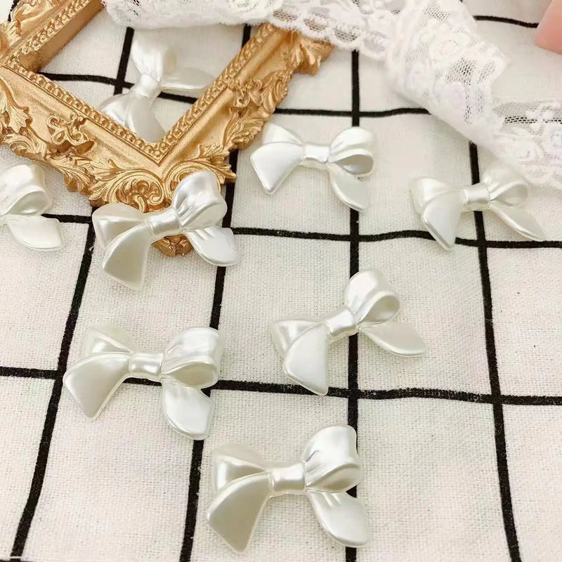 French Irregular Ribbon Pearl Bow DIY Earrings Hair Accessories