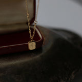 French Lavender Forever Love Pendant Necklace Stainless Steel 18k Plated