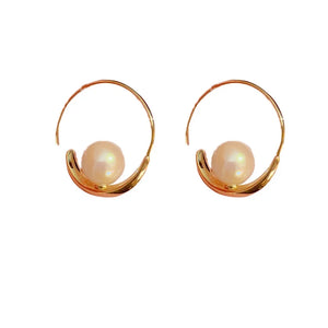 French Light High-End Feeling Mabe Bead Earrings