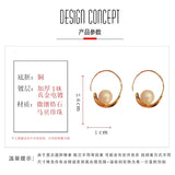 French Light High-End Feeling Mabe Bead Earrings
