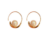 French Light High-End Feeling Mabe Bead Earrings
