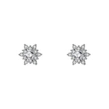 French Light Pav? Zircon Snowflake Earrings 925 Sterling Silver Christmas Party