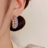 French Light Zircon Pearl C Earrings Earrings