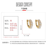French Light Zircon Pearl Earrings High-End