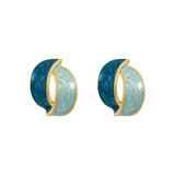 French Style Enamel Stud Earrings for Women