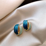 French Style Enamel Stud Earrings for Women