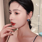 French Style Enamel Stud Earrings for Women