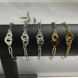 French Bracelet 925 Silver Plating Menottes Bracelet for Women Men