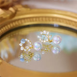French Opal Earrings Female Little Mermaid Ji Pearl Earrings