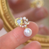 French Opal Earrings Female Little Mermaid Ji Pearl Earrings