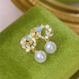 French Opal Earrings Female Little Mermaid Ji Pearl Earrings