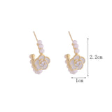 French Huashan Camellia Pearl Earrings