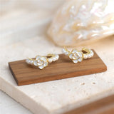 French Huashan Camellia Pearl Earrings
