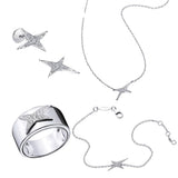 French Jewelry Shining Star Bracelet Ring Earrings Necklace