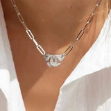 925 Sterling Silver Menottes Necklace French Collier Men Jewelry