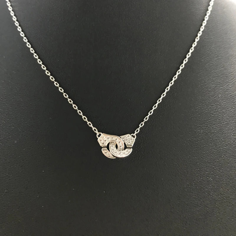925 Sterling Silver Menottes Necklace French Collier Men Jewelry