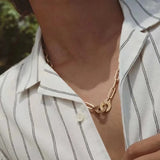 925 Sterling Silver Menottes Necklace French Collier Men Jewelry