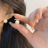 French Style Pearl Earrings for Autumn and Winter