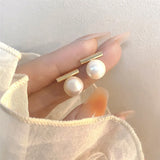 French Style Pearl Earrings for Autumn and Winter