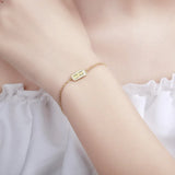 French S925 Silver Plated Bracelet with Diamond Case