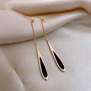 French Jewelry Plating Acrylic Water Drop Pendant Earrings