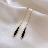 French Jewelry Plating Acrylic Water Drop Pendant Earrings