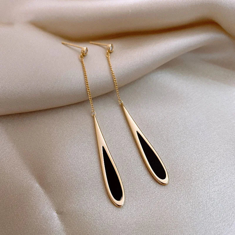 French Jewelry Plating Acrylic Water Drop Pendant Earrings